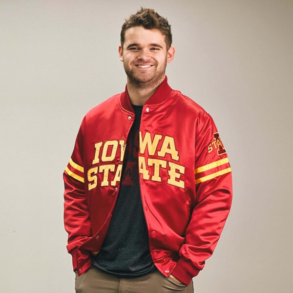 Charlie Hustle Iowa State Arched Cardinal Bomber Jacket